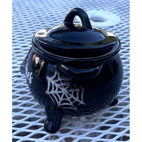 ***SOLD*** The Bakeshop Witch's Brew Halloween Cauldron Rare HTF Gloss Black - Picture 5 of 8